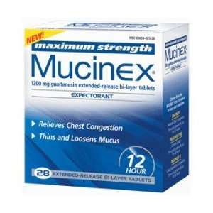  Mucinex Maximum Strength Expectorant Bi Layer Tablets   28 