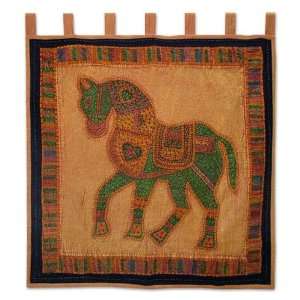 Cotton wall hanging, Emerald Pony 