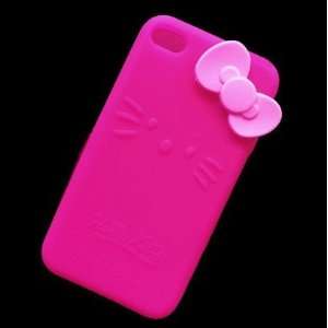  Hello Kitty Dark Pink Silicone W Bow (Bow Color May Vary 