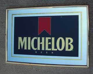 Vintage Michelob Beer Bar Mirror 25x17 Sign Light Pub  