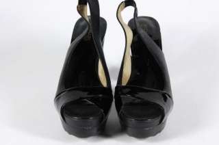Michael Kors Black Patent Leather Slingback Platform Heel Pump  