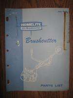 1964 Homelite XL Brushcutter Chainsaw Parts List Manual  