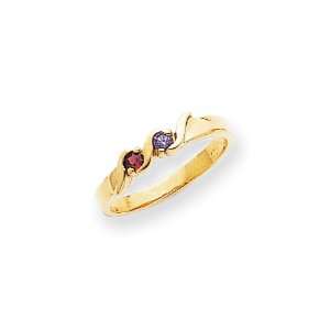  14k Polished 2 Stone Mothers Ring Mounting Jewelry