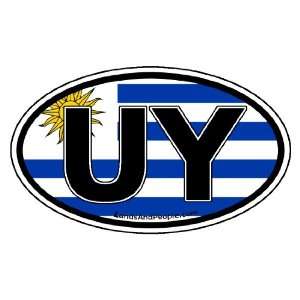 Uruguay UY Flag Car Bumper Sticker Decal Oval