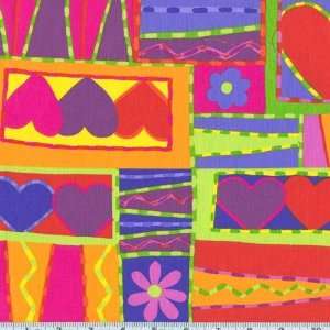   Heart Throb Collage Purple Fabric By The Yard Arts, Crafts & Sewing