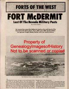 Army Forts of the Old West, Fort McDermit, Nevada  