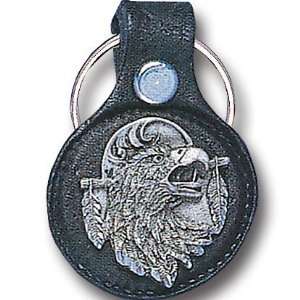  Round Leather Key Ring   Eagle Head: Sports & Outdoors