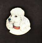 Dog Jewelry White Poodle Pin Paper Mache **H