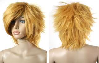 SHORT Cosplay wig ORANGE YELLOW FLIP OUT L8  