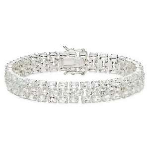  30 1/3 Carat White Topaz Sterling Silver Bracelet: Jewelry