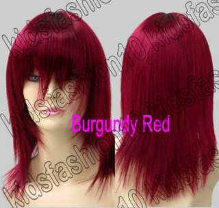 16 Inch Free Shipping Medium Hair Silky Straight Cosplay Wig All Color 