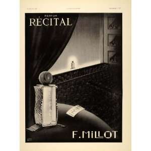  1938 French Art Deco Ad Recital F Millot Parfum Perfume 