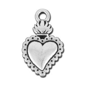   Silver Sacred Heart Milagro Charm by TierraCast Arts, Crafts & Sewing