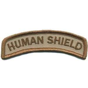  Matrix Human Shield Tab Velcro Backed Morale Patch (Tan 
