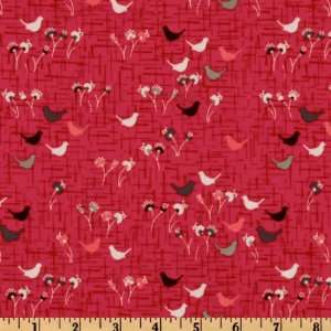   Michael Miller Peacock Lane Meadow Pink Fabric By The Yard Arts