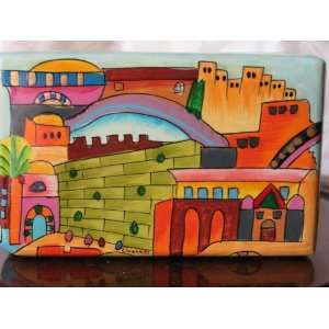  Wooden Jewelry Box of The Old City Scene by Yair Emanuel 