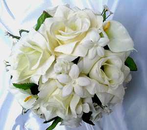 21pcs Bridal bouquet wedding flowers IVORY / PEARL  