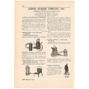 1927 Aeroil Burner Co Lead Melting Furnaces Print Ad (48982)  