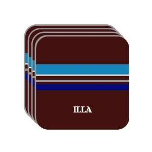 Personal Name Gift   ILLA Set of 4 Mini Mousepad Coasters (blue 