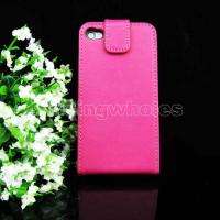   LEATHER SKIN CASE POUCH COVER +SCREEN PROTECTOR FOR iPhone 4 4G OS