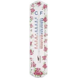  Esschert Design USA Rose Print Indoor Outdoor Thermometer 