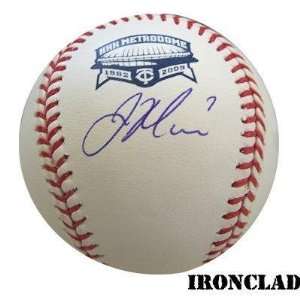  Autographed Joe Mauer Baseball   NEW Final Season IRONCLAD 
