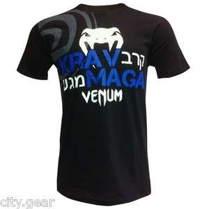 Venum UFC Krav Maga BJJ Jiu Jitsu Boxing Muay Thai Shirt BLACK Size 