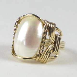 Mabe Pearl Ring 14K Rolled Gold Jewelry  