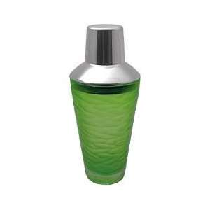 Green Etched Glass Martini Shaker 