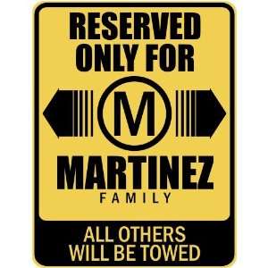   RESERVED ONLY FOR MARTINEZ FAMILY  PARKING SIGN
