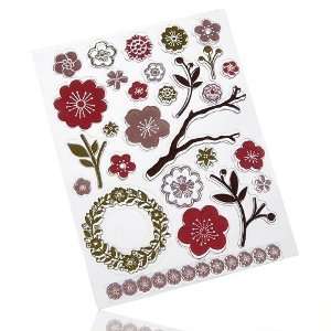  Martha Stewart Clear Stamp Set Blossoms Arts, Crafts 
