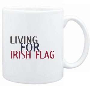    Mug White  living for Irish Flag  Drinks