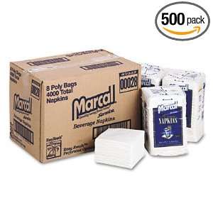  Marcal(R) Recycled Beverage Napkins, Single Ply, Pack Of 