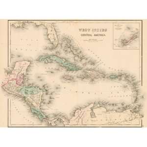  Gray 1875 Map of the West Indies: Office Products