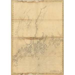  1776 Map Atlantic Coast, Maine from Rockland Harbor: Home 