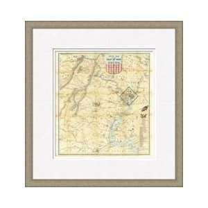  Army Map Of The Seat Of War In Virginia 1862 Framed Giclee 