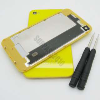 Glass back rear cover housing battery door for iphone 4S 4GS yellow 