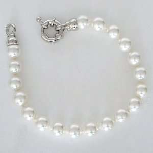  Single Strand 6MM Pearl Bracelet Joia De Majorca Jewelry