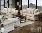 PIECE OFF WHITE LEATHER LIVING ROOM FURNITURE SET  