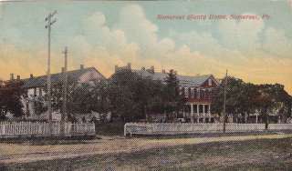 Somerset PA County Home old 1912 view street postcard  