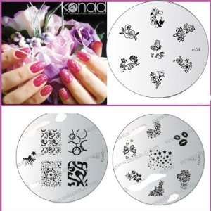 Konad Nail Art 3x Image Plates # M54, M84, M85   Flowers, Butterflys 