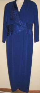 STUNNING ROYAL PURPLE LILLIE RUBIN DAYMORE COUTURE EVENING GOWN sz14 