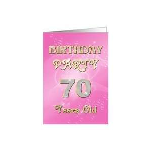  Bling Bling! A pink 70th birthday party invitation card 