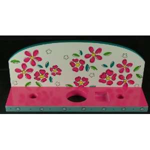 Ladies Only Hand Tool Shelf Wall Mount Tools Holder Pink White Flowers 
