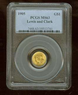 1905 Gold $1 PCGS MS 63 Lewis and Clark  