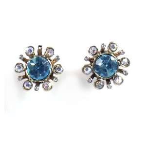   Betsey Johnson Jewelry Snow Angel Crystal Blue Stone Earrings: Jewelry