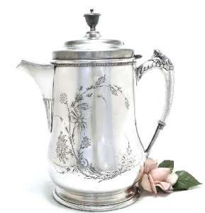   ! Gorgeous Huge VICTOR Silver Lemonade Or Water PITCHER 1890s  