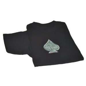  Black Camouflaged Spade T Shirt: Sports & Outdoors