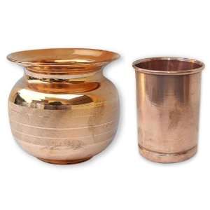  Copper Lota Kalash with Glass