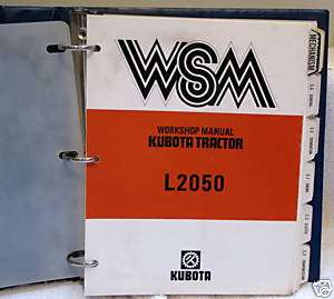 Kubota Tractor L2050 Workshop Manual Binder FREE SHIP  